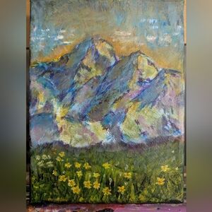 Art, Mountain, Original Painting On Canvas